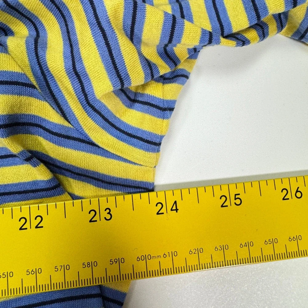 Polo Golf Ralph Lauren Mens L Yellow Blue Striped Pima Cotton Golf Polo Shirt
